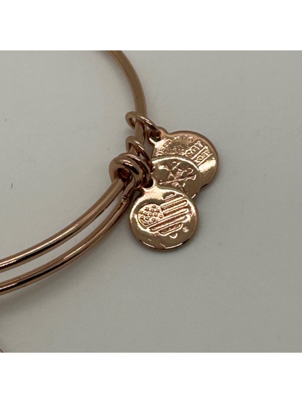 Alex And Ani Guardian Angel Wings Charm Bangle Bracelet Rose Gold Tone - Picture 10 of 11